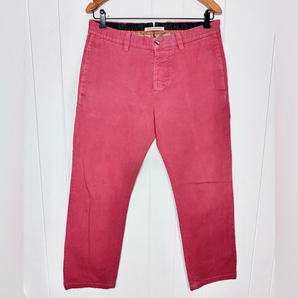PT01 Carnaby’s Denim Red Pink Trentaquattro Button Fly Chino Pants Trousers